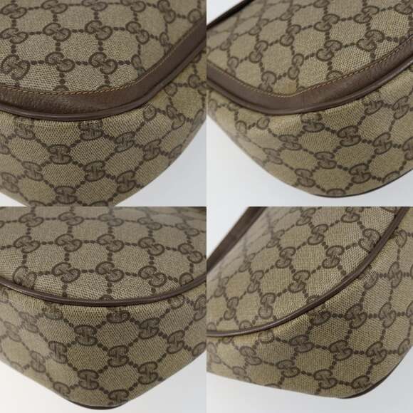 GUCCI GG Supreme Web Sherry Line Shoulder Bag Pvc Leather Beige Red - Picture 10 of 13